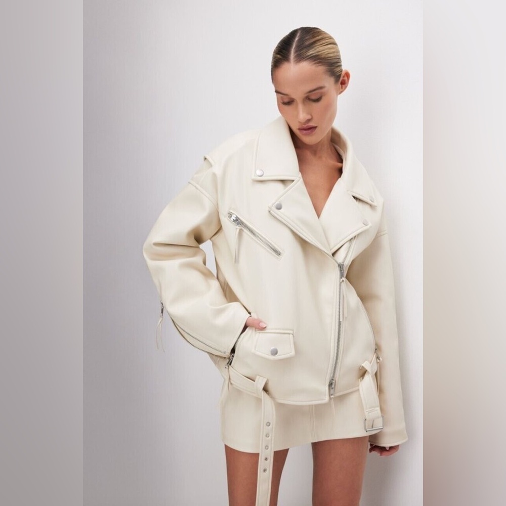 Good American Faux Leather Moto jacket